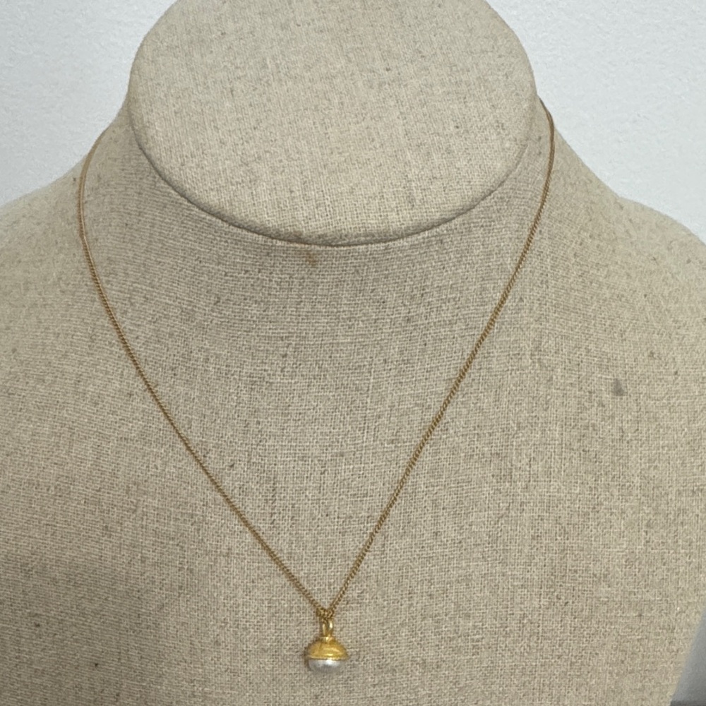 Julie Vos Gigi Gold Pearl Pendant Necklace
